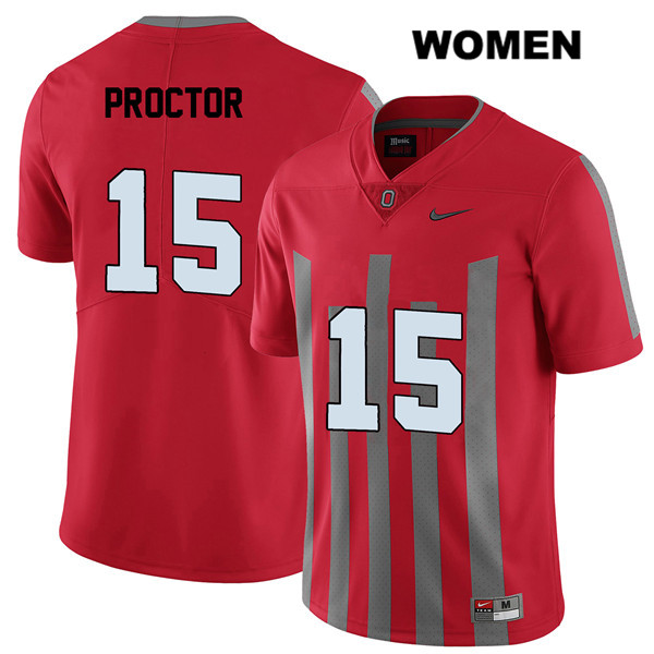 Ohio State Buckeyes Women's Josh Proctor #15 Red Authentic Nike Elite College NCAA Stitched Football Jersey EE19J17ES